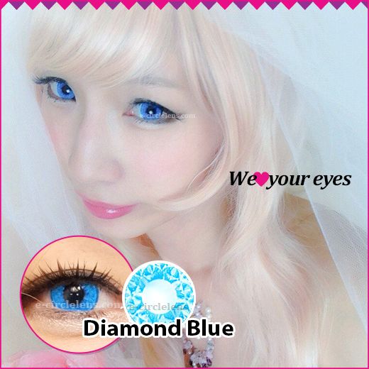 Shining Diamond Blue Contacts at e-circlelens.com 