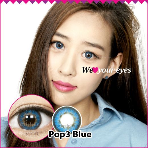 Pop 3 Blue Contacts at www.e-circlelens.com